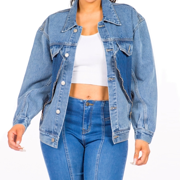 #225 FINAL PRICE 🛑S,M,L Fabulous Zipper Trim Denim Jacket - Picture 2 of 6
